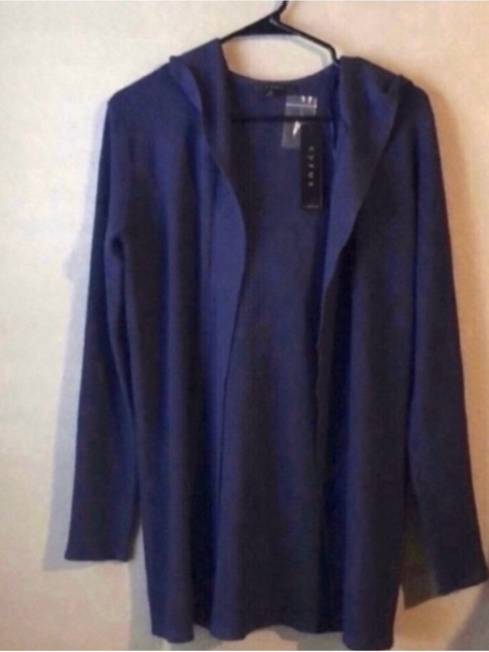 New Cyrus Cardigan Women’s Dark Blue Waffle Knit Open Casual Preppy Sweater XS